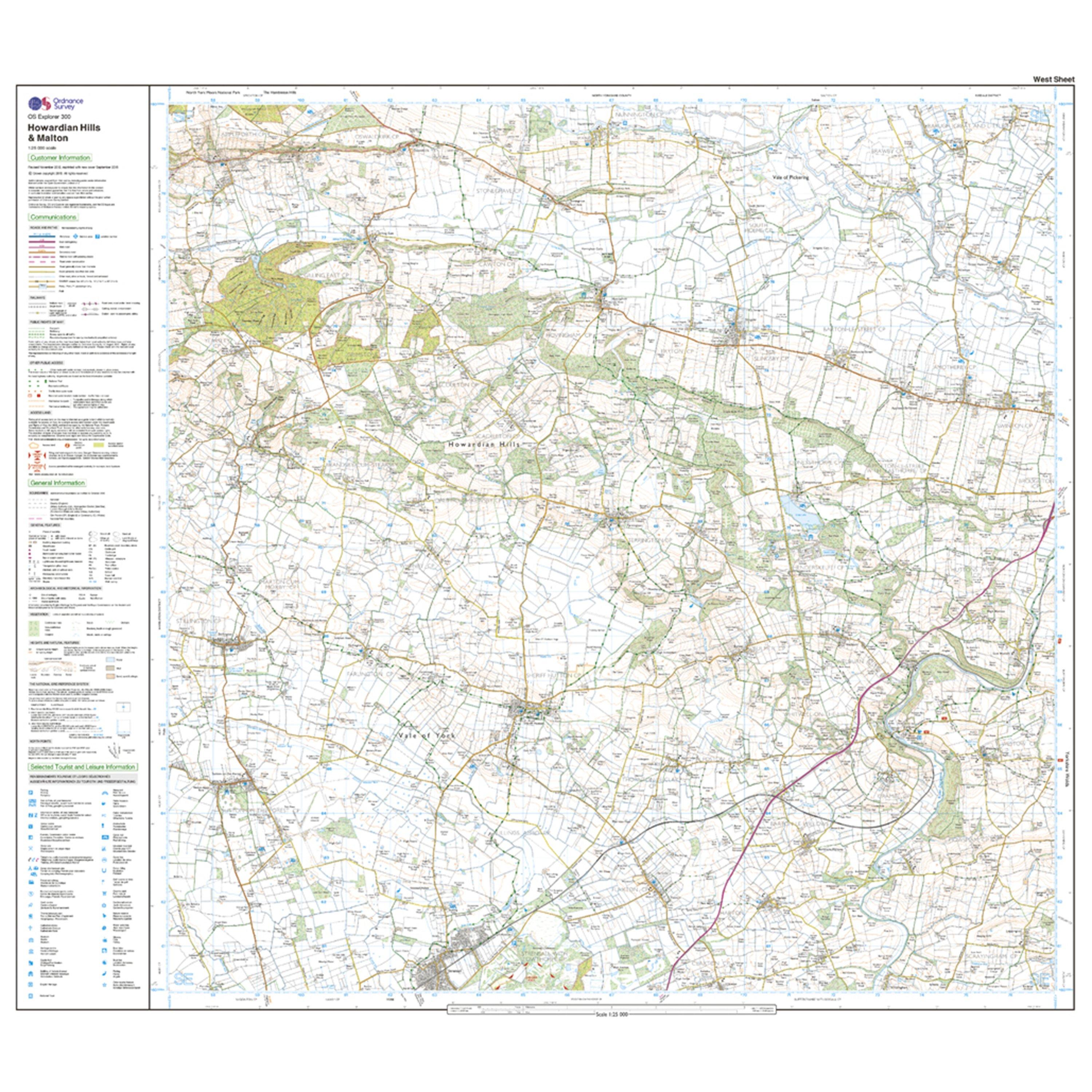 Explorer 300 Howardian Hills & Malton Map With Digital Version
