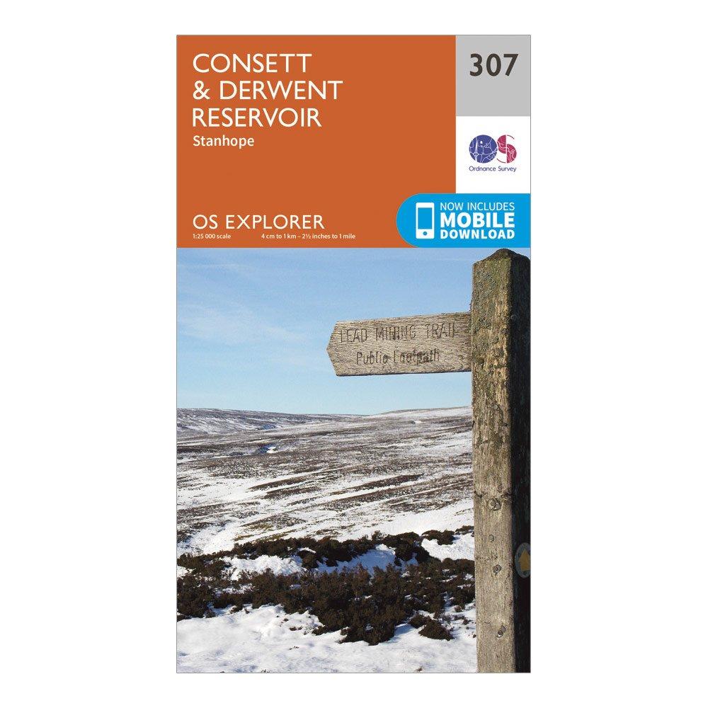 Explorer 307 Consett & Derwent Reservoir Map With Digital Version