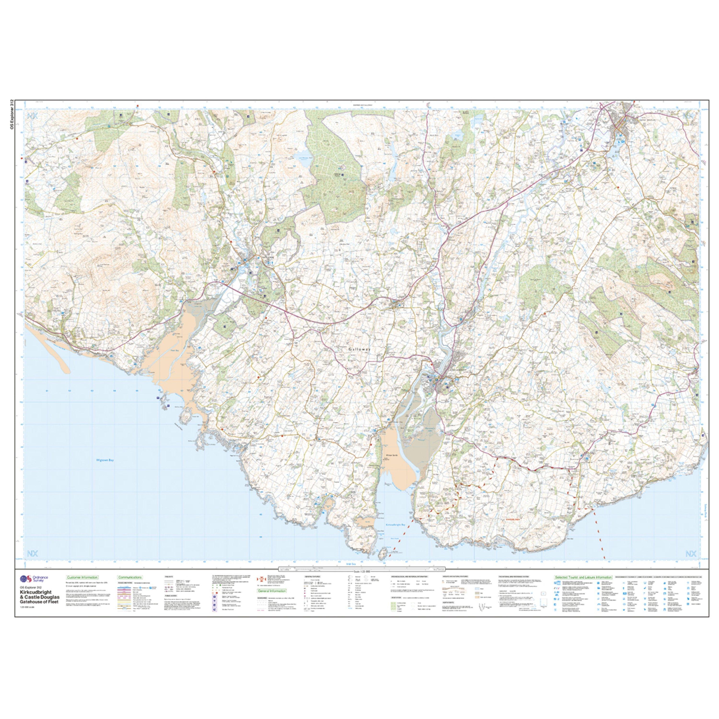 Explorer 312 Kirkcudbright & Castle Douglas Map With Digital Version
