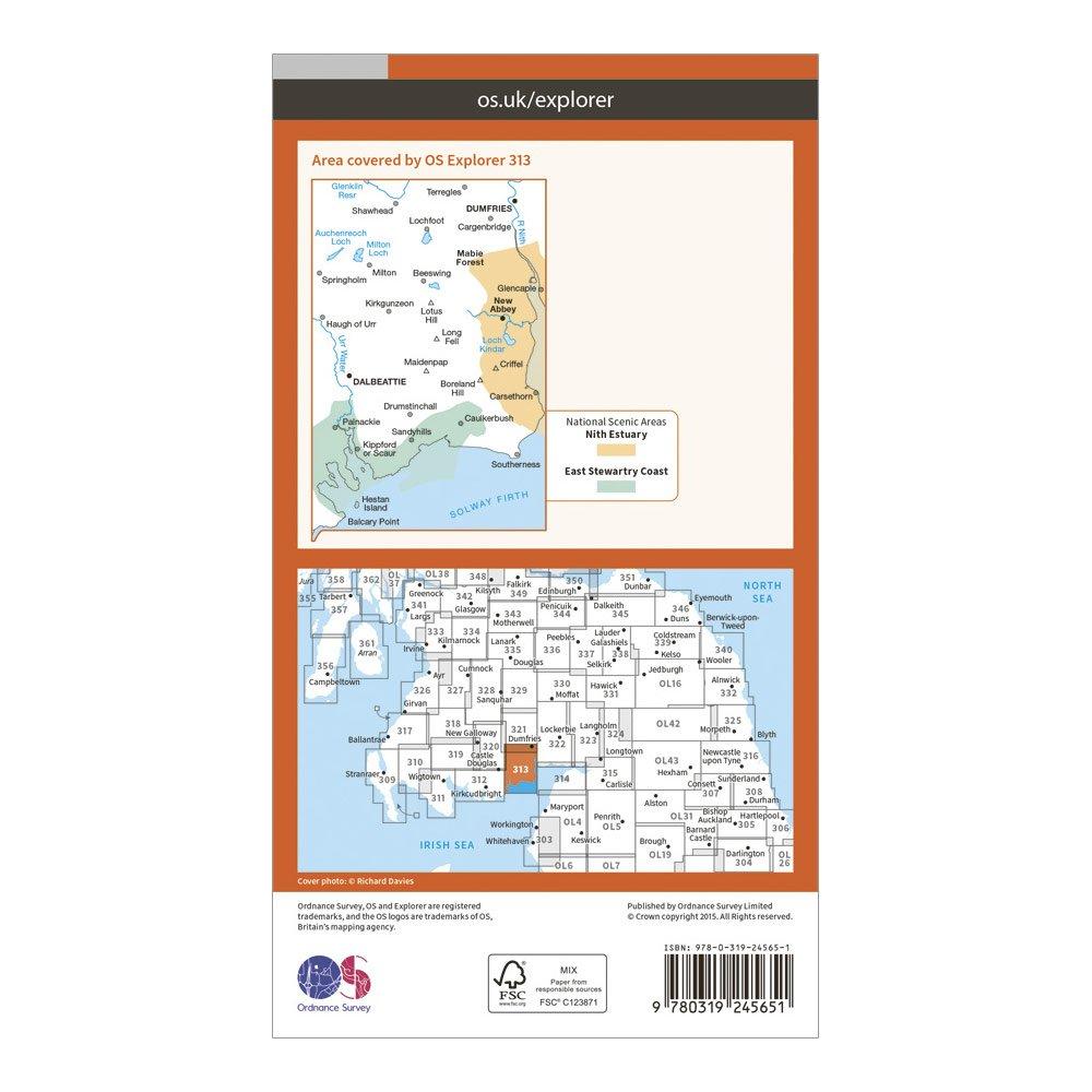 Explorer 313 Dumfries & Dalbeattie Map With Digital Version