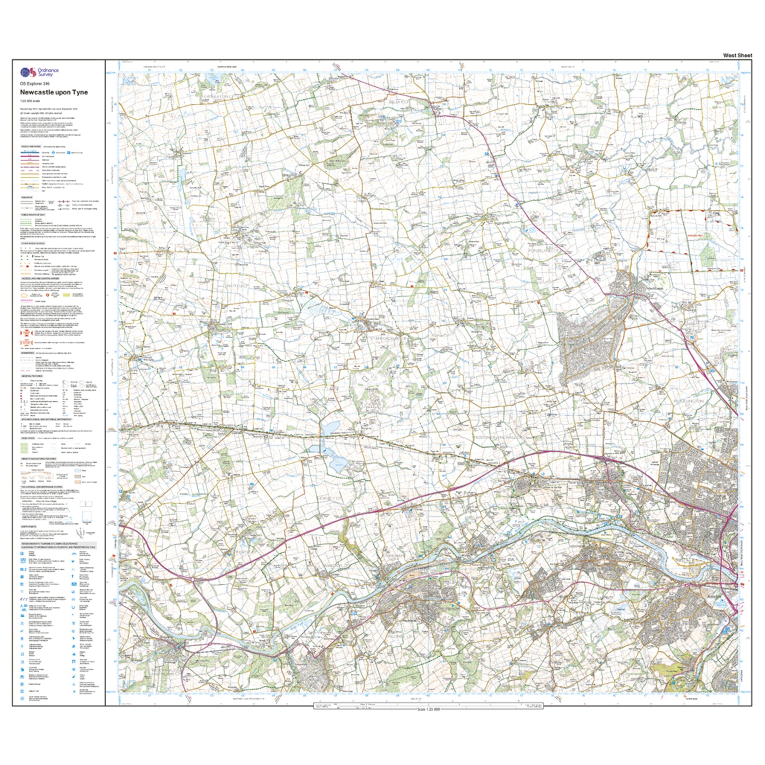 Explorer 316 Newcastle upon Tyne Map With Digital Version