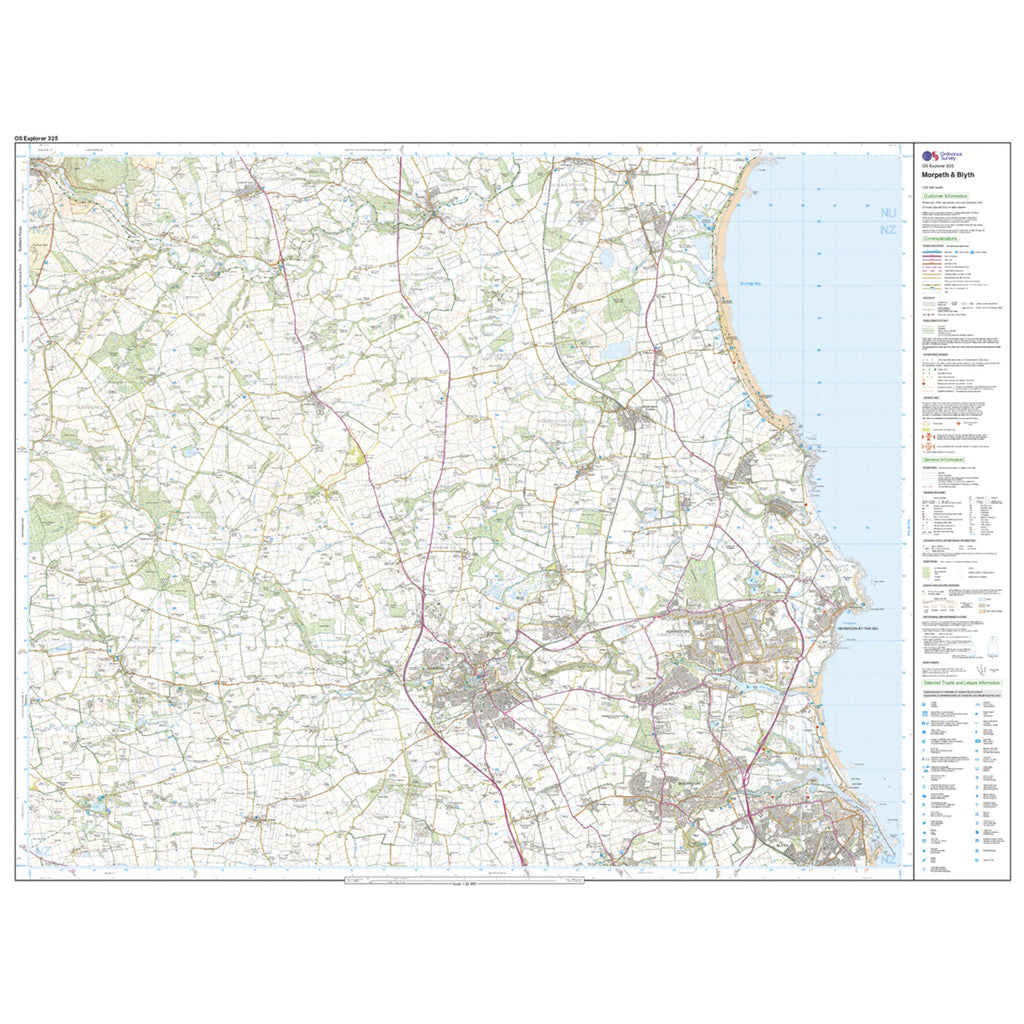 Explorer 325 Morpeth & Blyth Map With Digital Version
