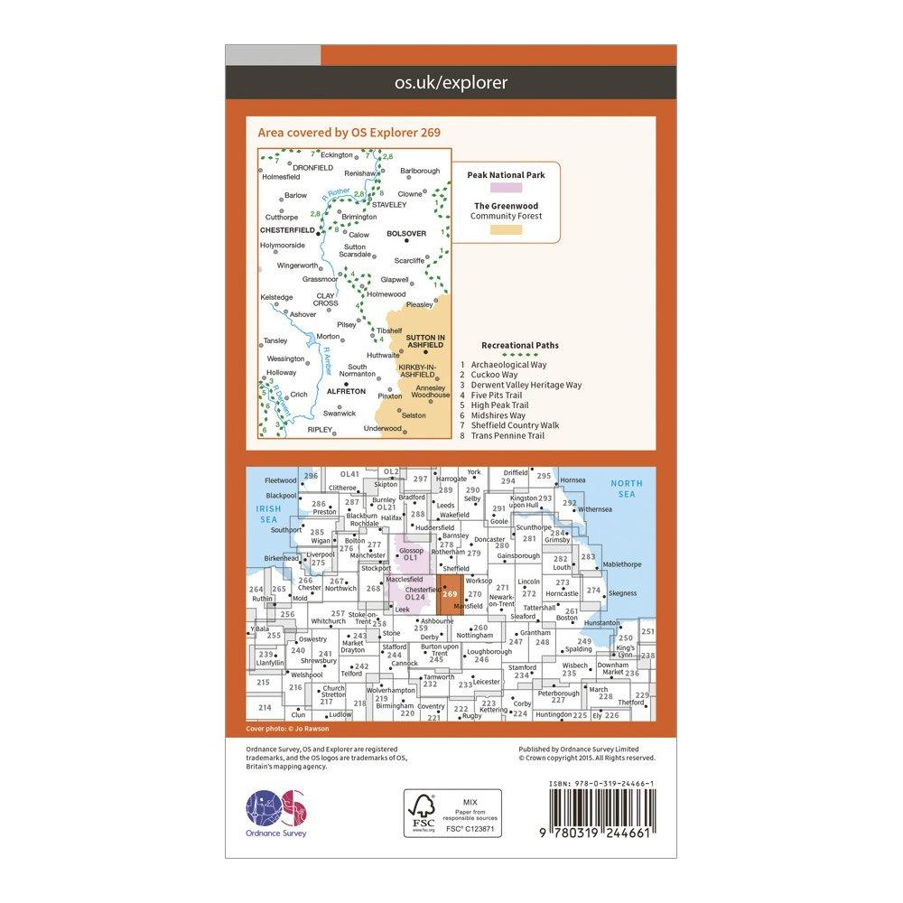 Explorer 269 Chesterfield & Alfreton Map With Digital Version