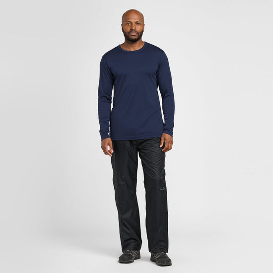Mens Long-sleeve Thermal Crew Neck Top Navy