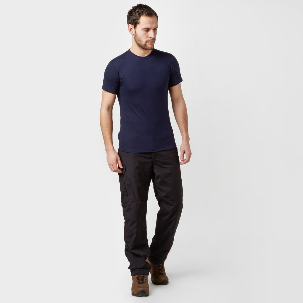 Mens Short Sleeved Thermal Crew Neck Top Navy