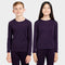 Kids Long Sleeved Thermal Crew Neck Top Purple