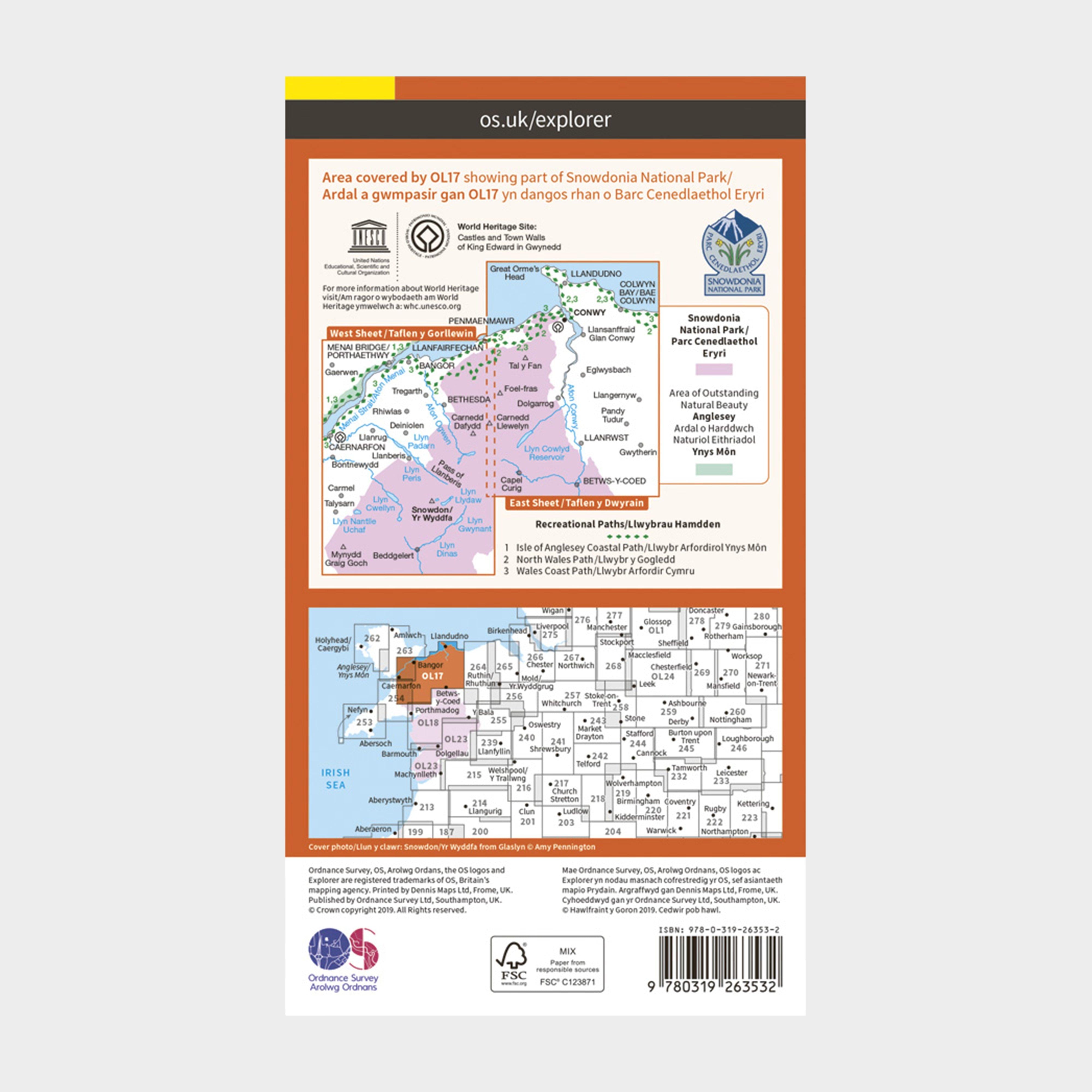 Explorer OL17 Snowdon & Conwy Valley Map With Digital Version