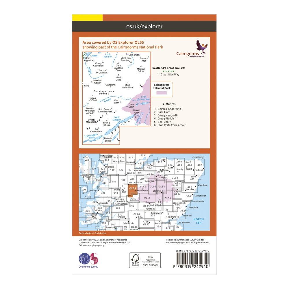 Explorer OL55 Loch Laggan & Creag Meagaidh Map With Digital Version