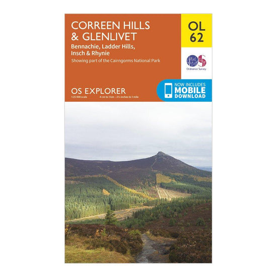 Explorer OL62 Coreen Hills & Glenlivet Map With Digital Version