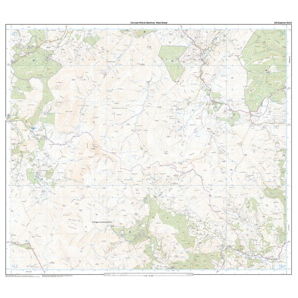 Explorer OL62 Coreen Hills & Glenlivet Map With Digital Version
