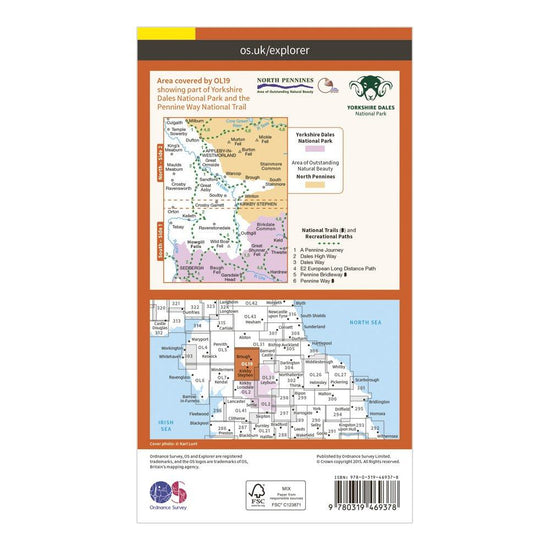 Explorer Active OL19 Howgill Fells & Upper Eden Valley Map With Digital Version