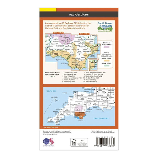 Explorer Active OL20 South Devon Map With Digital Version