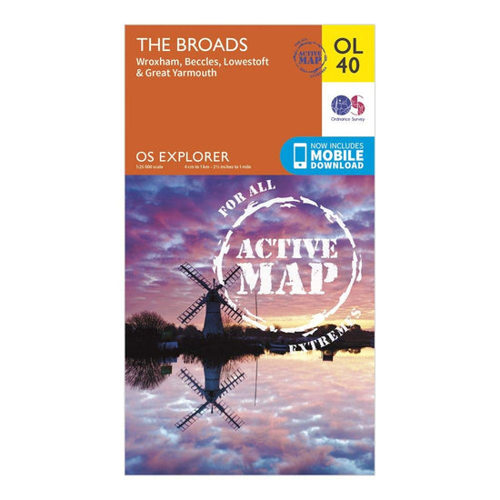 Explorer Active OL40 The Broads Map With Digital Version