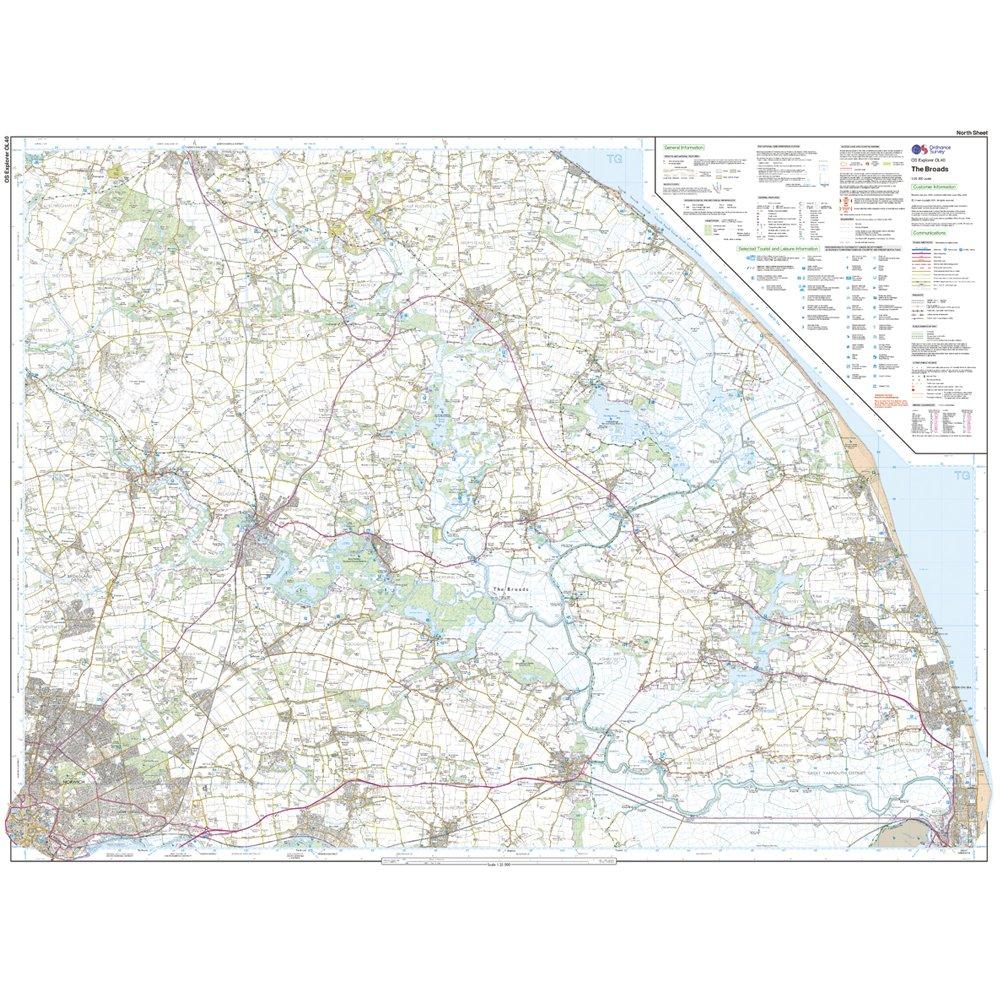 Explorer Active OL40 The Broads Map With Digital Version