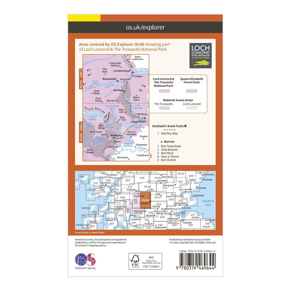 Explorer Active OL46 The Trossachs Map With Digital Version