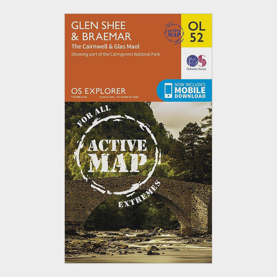 Explorer Active OL52 Glen Shee & Braemar Map With Digital Version