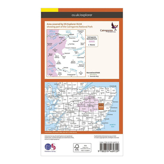 Explorer Active OL54 Glen Esk & Glen Tanar Map With Digital Version