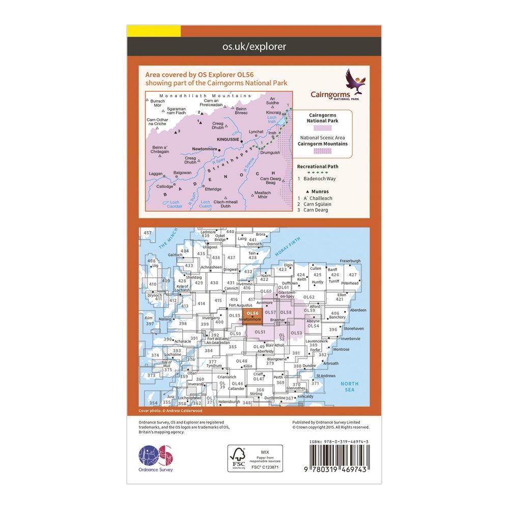 Explorer Active OL56 Badenoch & Strathspey Map With Digital Version