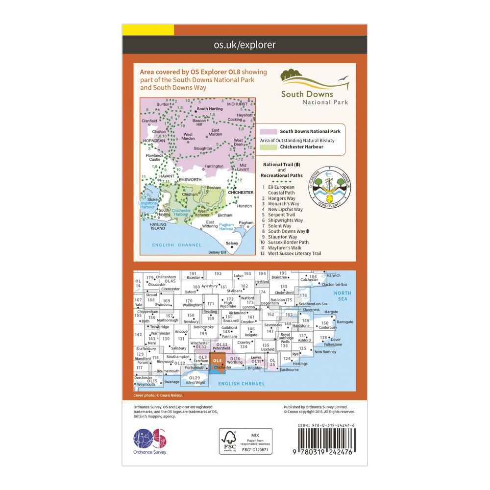 Explorer OL8 Chichester, South Harting & Selsey Map With Digital Version