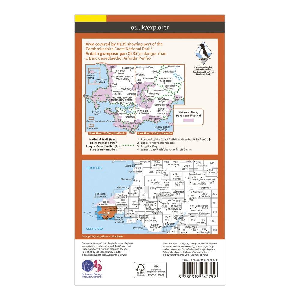 Explorer OL36 South Pembrokeshire Map With Digital Version