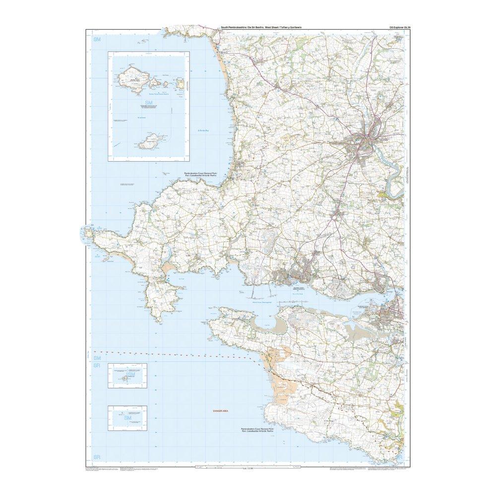 Explorer OL36 South Pembrokeshire Map With Digital Version