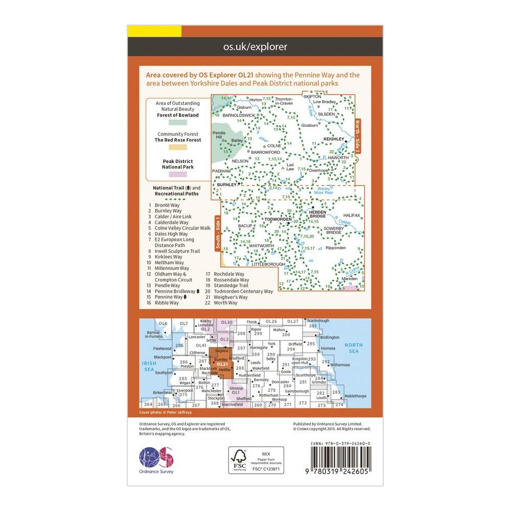 Explorer OL21 South Pennines Map With Digital Version