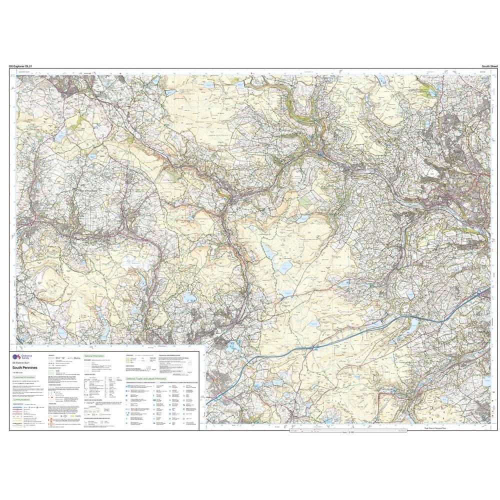 Explorer OL21 South Pennines Map With Digital Version