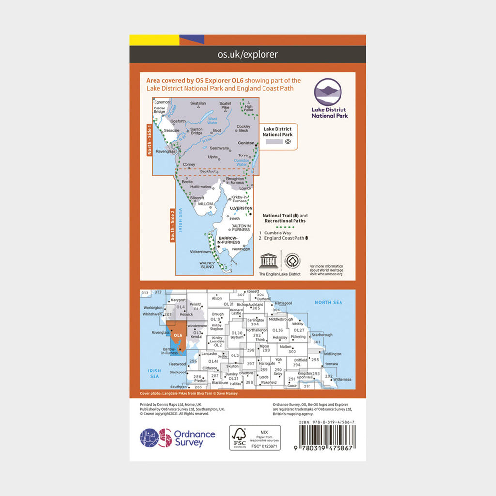 Explorer Active OL6 The English Lakes - South Western Area Map With Digital Version