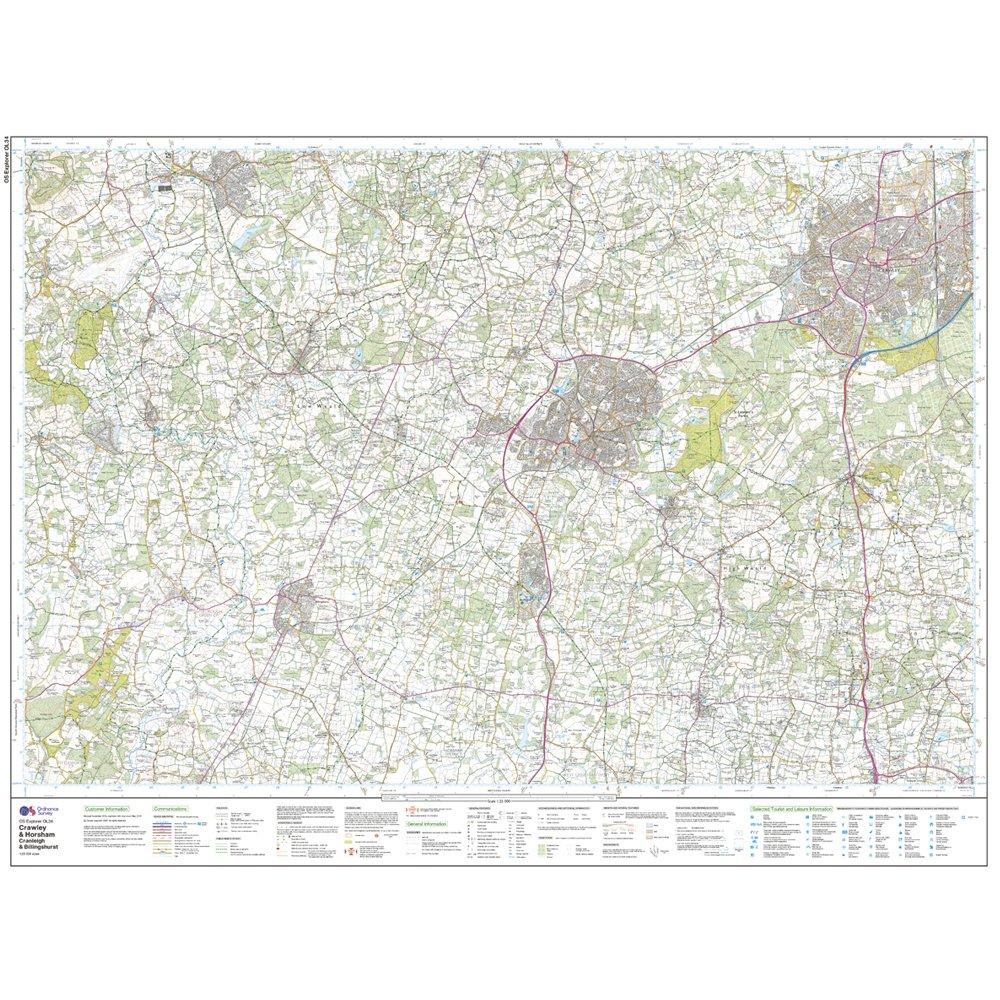 Explorer OL34 Crawley & Horsham Map With Digital Version