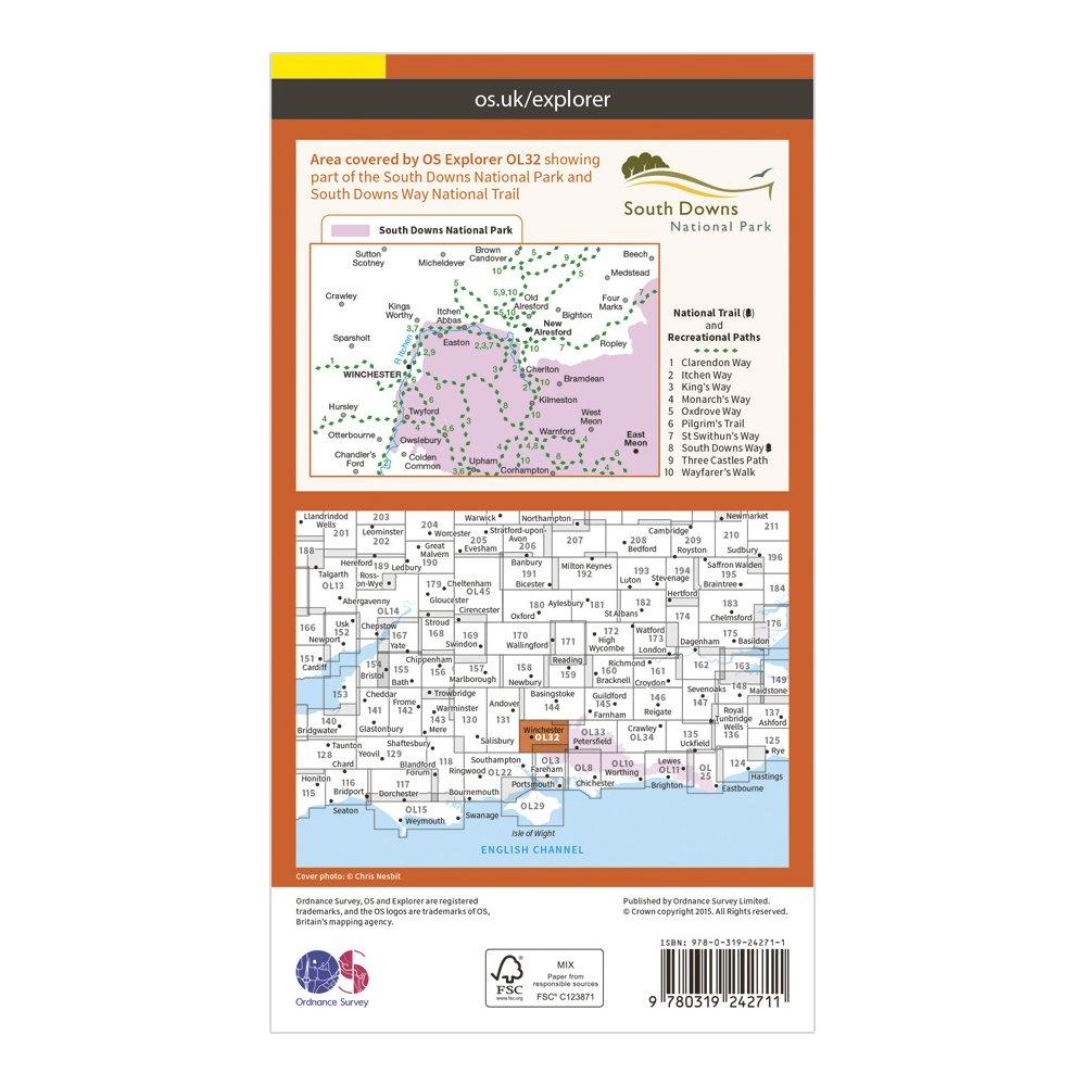 Explorer OL32 Winchester, New Alresford & East Meon Map With Digital Version