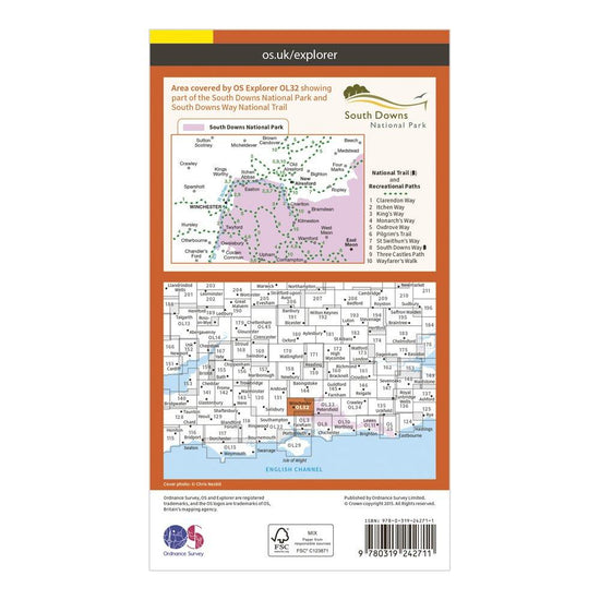 Explorer OL32 Winchester, New Alresford & East Meon Map With Digital Version