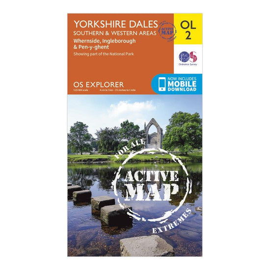 Explorer Active OL2 Yorkshire Dales - Southern & Western Areas Map With Digital Version
