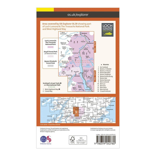 Explorer OL39 Loch Lomond North Map With Digital Version