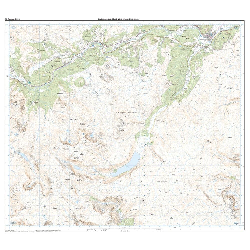 Explorer OL53 Lochnagar, Glen Muick & Glen Clova Map With Digital Version
