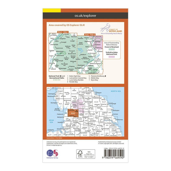 Explorer Active OL41 Forest of Bowland & Ribblesdale Map With Digital Version