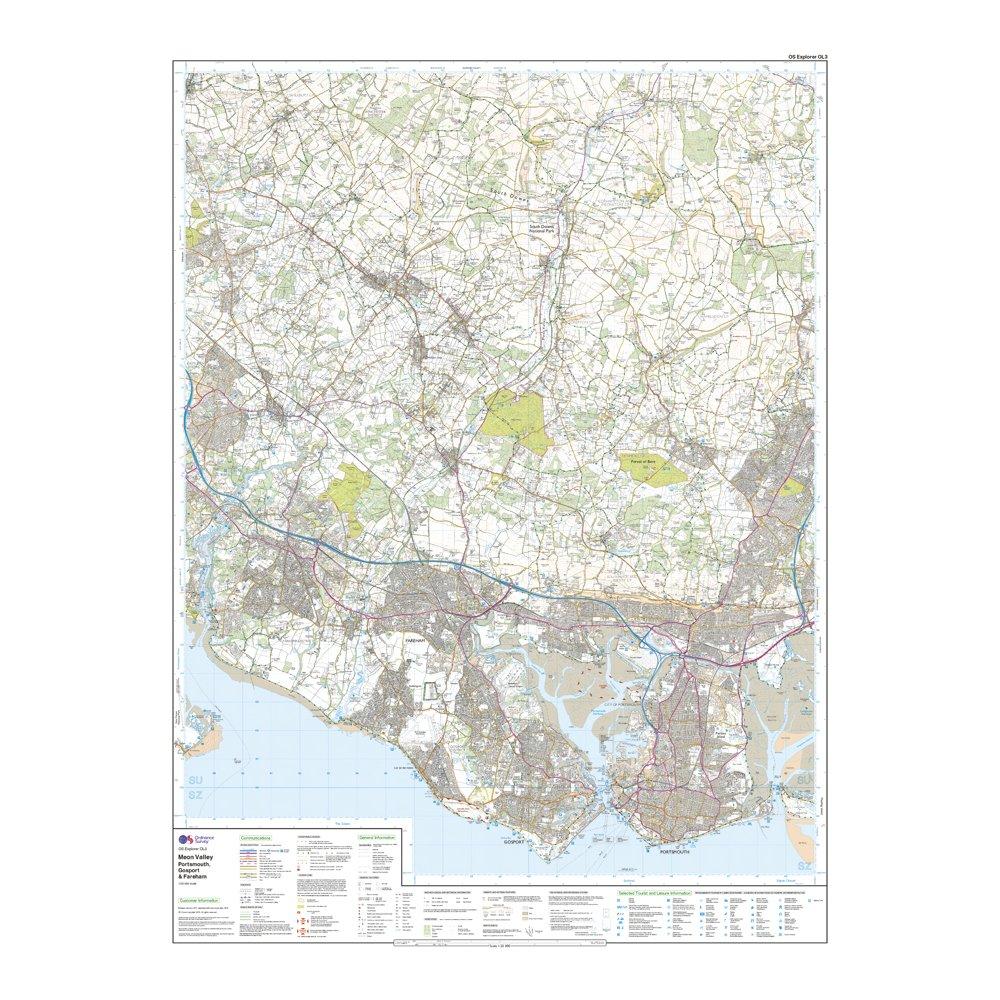 Explorer Active OL3 Meon Valley, Portsmouth, Gosport & Fareham Map With Digital Version