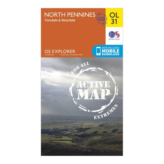 Explorer Active OL31 North Pennines - Teesdale & Weardale Map With Digital Version