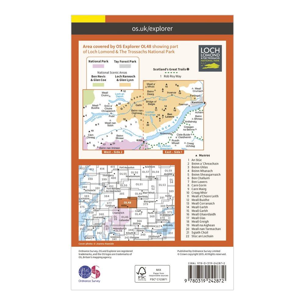 Explorer OL48 Ben Lawers & Glen Lyon Map With Digital Version