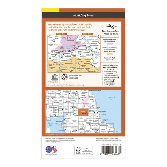 Explorer Active OL43 Hadrian's Wall Map With Digital Version