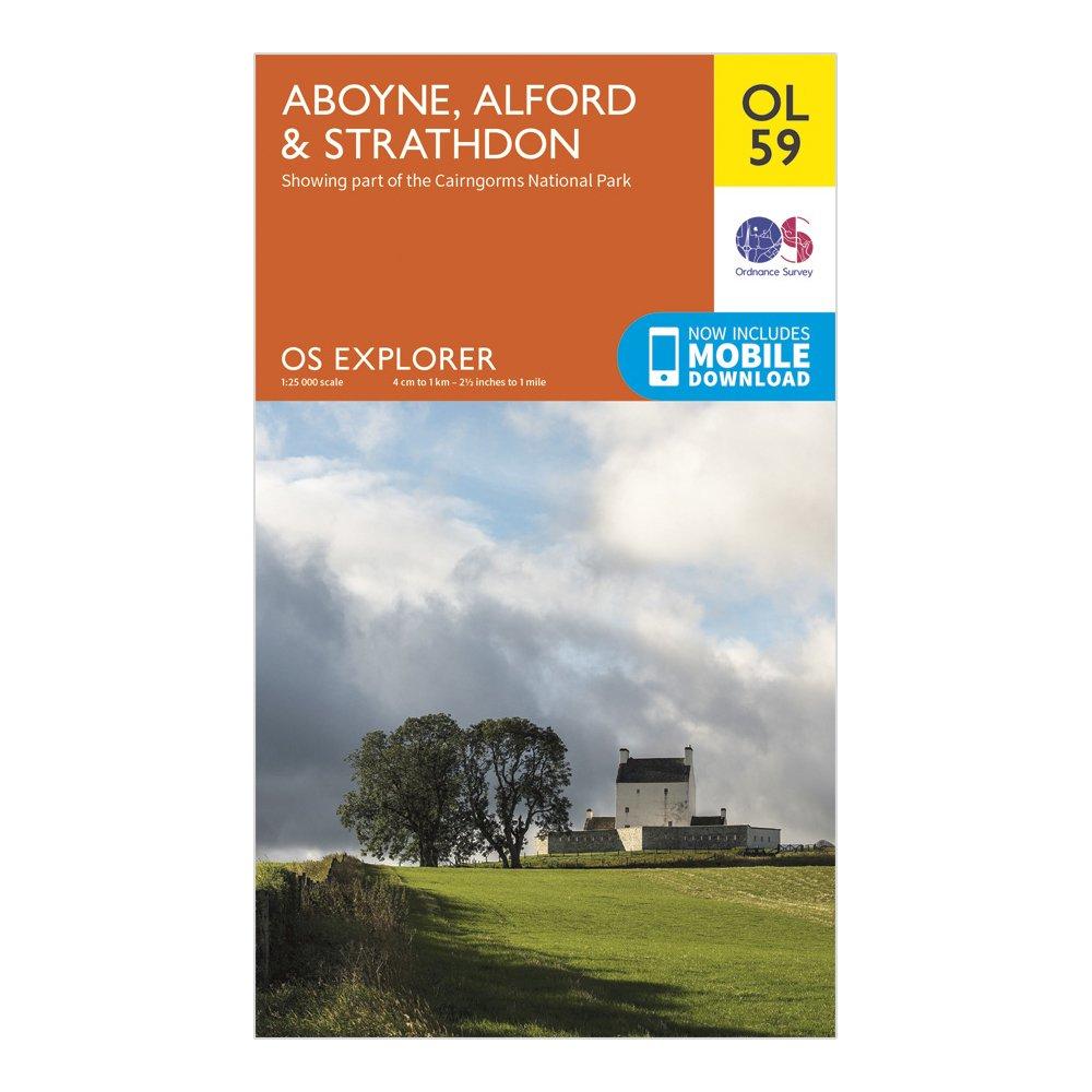 Explorer OL59 Aboyne, Alford & Strathdon Map With Digital Version