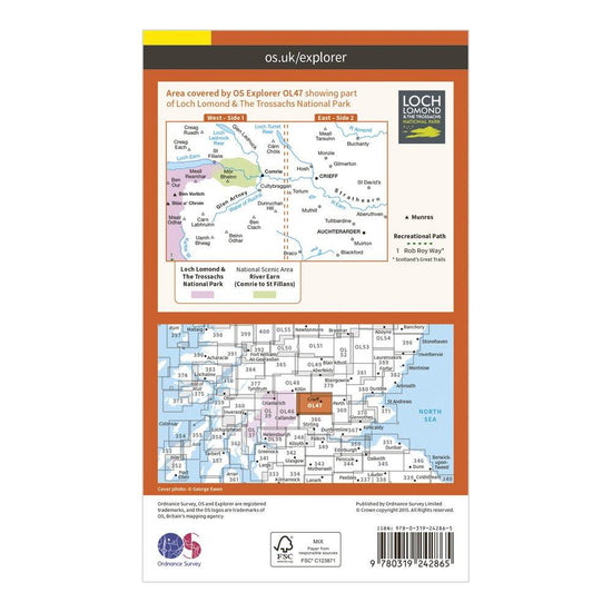 Explorer OL47 Crieff, Comrie & Glen Artney Map With Digital Version