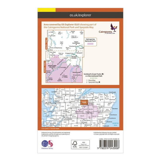 Explorer OL61 Grantown-on-Spey & Hills of Cromdale Map With Digital Version