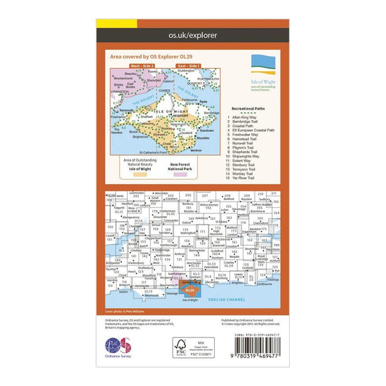 Explorer Active OL29 Isle of Wight Map With Digital Version