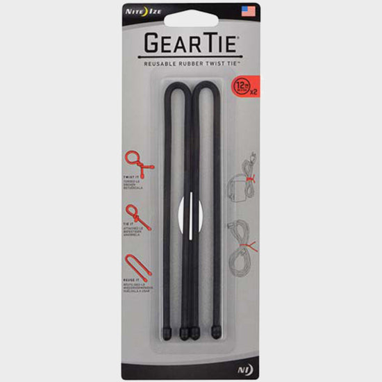 Gear Tie© Reusable Rubber Twist Tie 12" (Black)