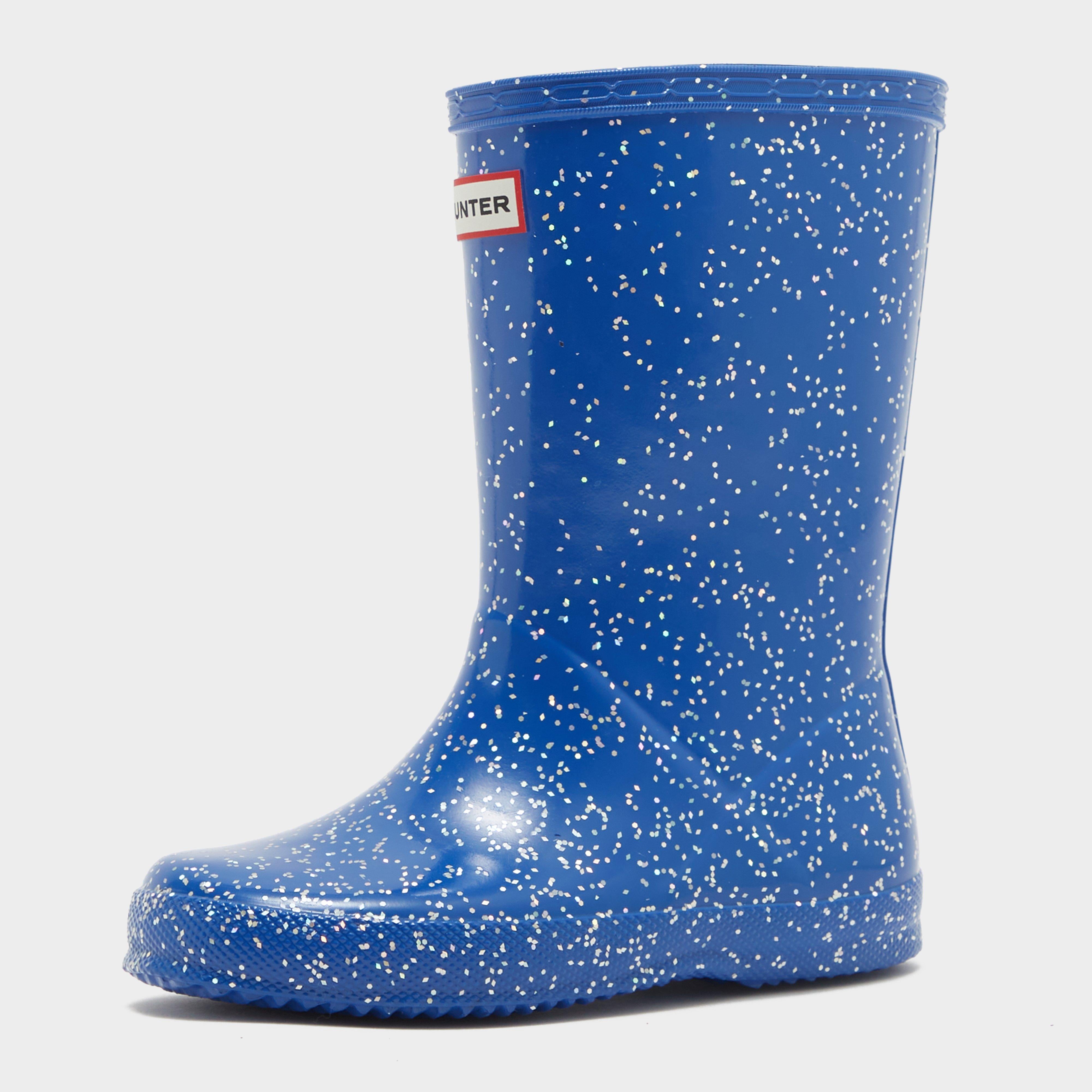 Kids Original First Giant Glitter Wellington Boots Blue