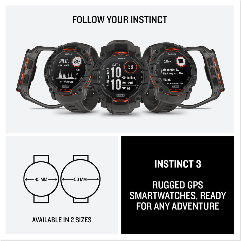 Instinct® 3 Solar 50mm Multi-Sport Smartwatch