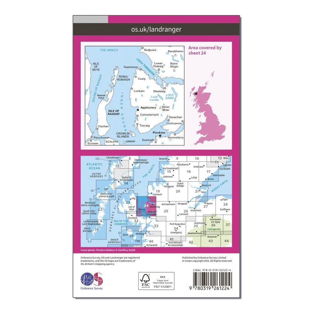 Landranger 24 Raasay & Applecross, Loch Torridon & Plockton Map With Digital Version
