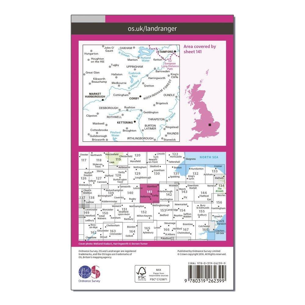 Landranger 141 Kettering & Corby Map With Digital Version