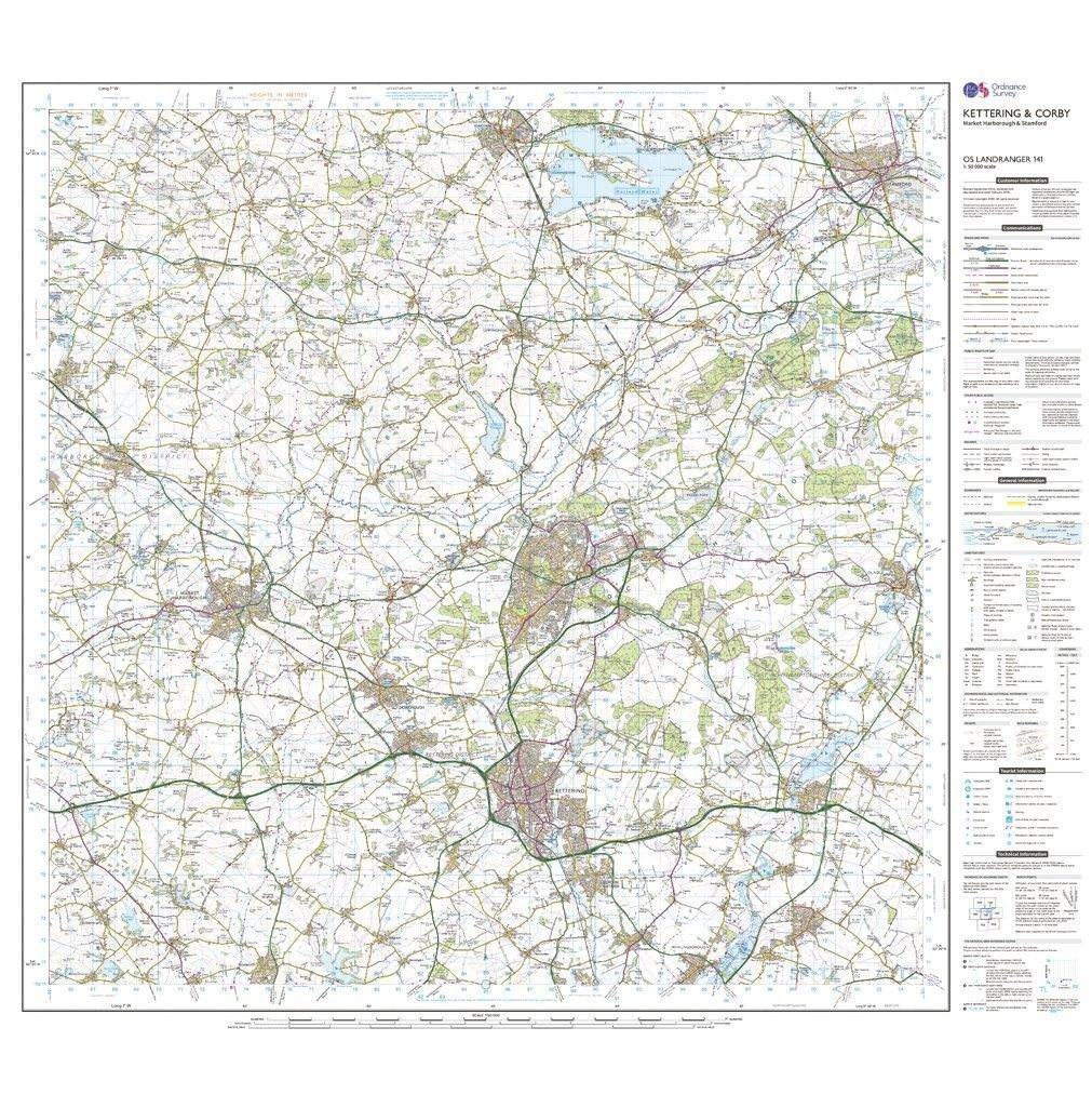 Landranger 141 Kettering & Corby Map With Digital Version