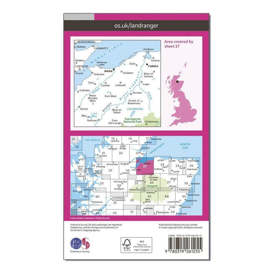 Landranger 27 Nairn & Forres, River Findhorn Map With Digital Version